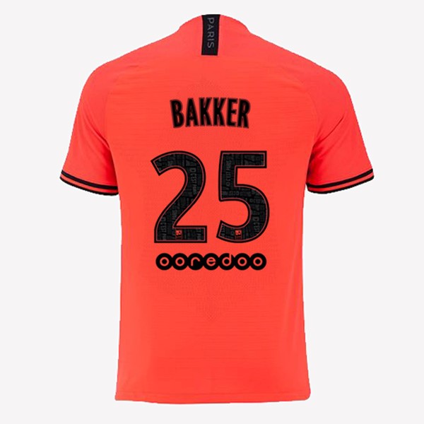 Camiseta Paris Saint Germain NO.25 Bakker 2ª Kit 2019 2020 Naranja